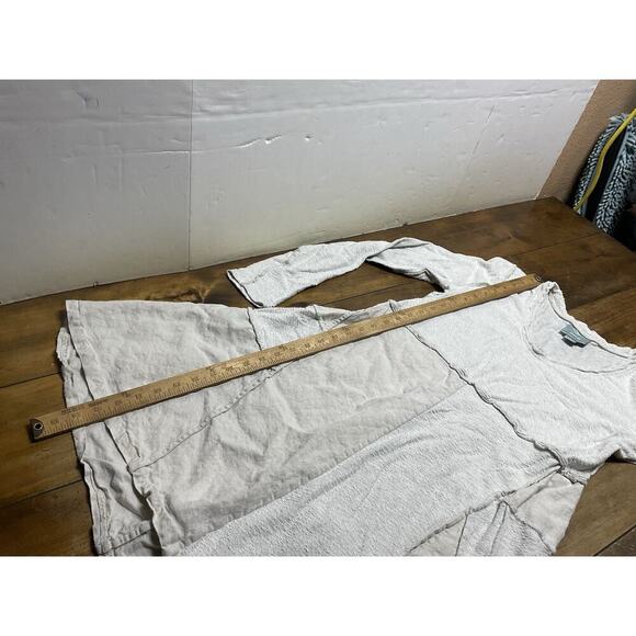 Maeve Anthropologie Oversized Linen Brush Cotton Patchwork Lagenlook Dress M - Picture 7 of 10